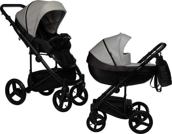 Изображение товара Детская универсальная коляска INDIGO Tour Eco 2 в 1 (Te 02, черная кожа/серая кожа)