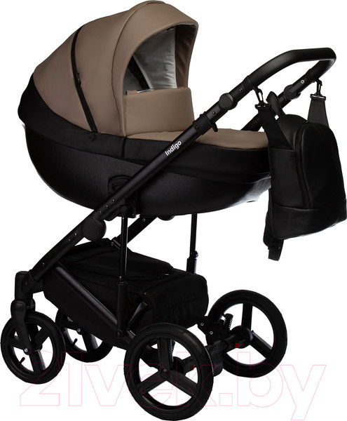 Изображение товара Детская универсальная коляска INDIGO Tour Eco 2 в 1 (Te 04, черная кожа/темно-бежевая кожа)