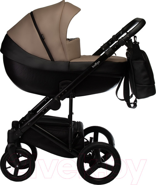 Изображение товара Детская универсальная коляска INDIGO Tour Eco 2 в 1 (Te 04, черная кожа/темно-бежевая кожа)