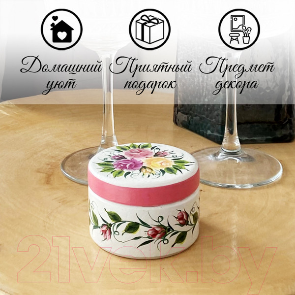 Изображение товара Шкатулка Брестская Фабрика Сувениров С розами / SB14