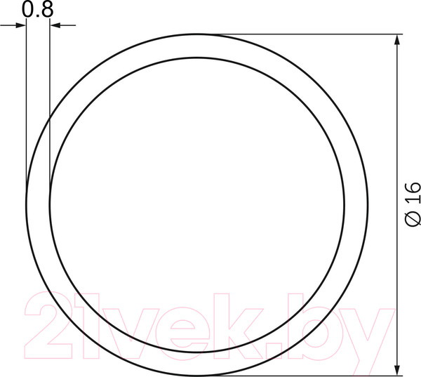 Изображение товара Рейлинг кухонный AKS D16 L- 1000 (0.8мм, черный)