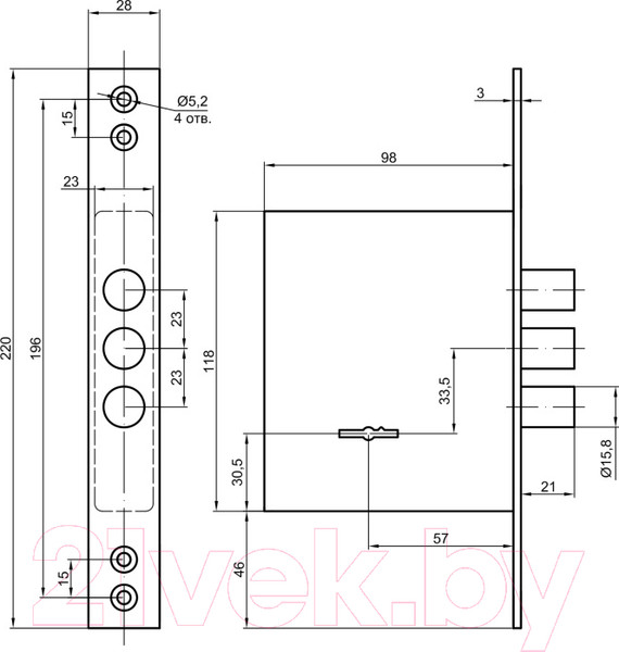 Изображение товара Замок врезной Border 73000-GL8-10