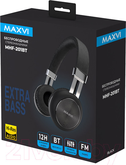 Изображение товара Беспроводные наушники Maxvi MHF-201BT (черный)