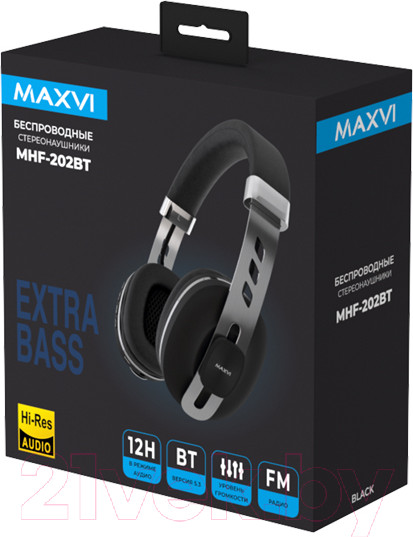 Изображение товара Беспроводные наушники Maxvi MHF-202BT (черный)