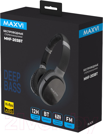 Изображение товара Беспроводные наушники Maxvi MHF-203BT (черный)