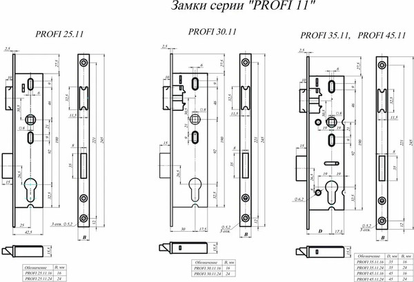 Изображение товара Замок врезной Гардиан Profi 45.11.16 (б/ц, с защелкой)