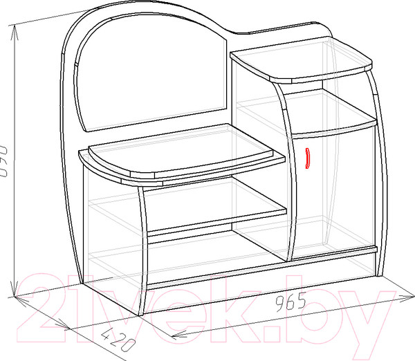 Изображение товара Тумба в прихожую Мебель-Класс ВА-012.7 (ясень шимо светлый, левая)