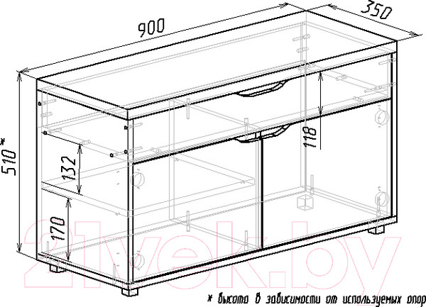 Изображение товара Тумба в прихожую Мебель-Класс ВА-012.9 (белый/дуб сонома)