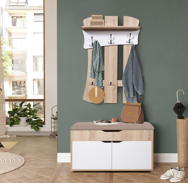 Изображение товара Тумба в прихожую Мебель-Класс ВА-012.9 (белый/дуб сонома)