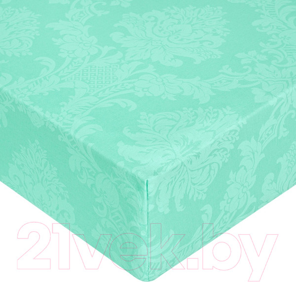 Изображение товара Простыня Milanika Бирюза на резинке 90x200x20 (поплин-жаккард)