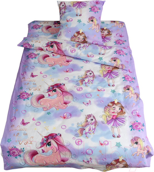 Изображение товара Комплект постельного белья Milanika Мейджик 1.5сп подростковый с наволочкой 70x70 (бязь)