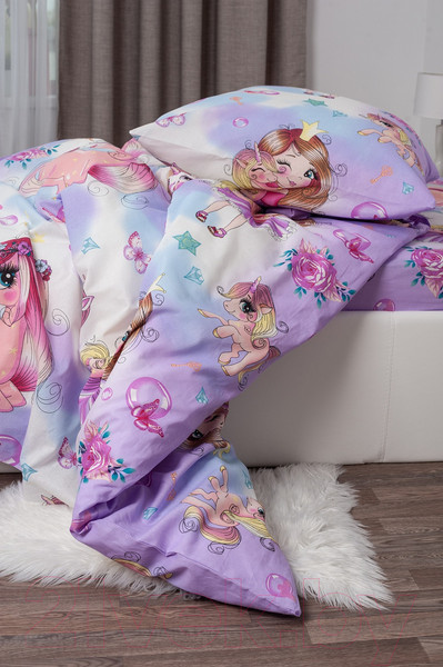 Изображение товара Комплект постельного белья Milanika Мейджик 1.5сп подростковый с наволочкой 70x70 (бязь)