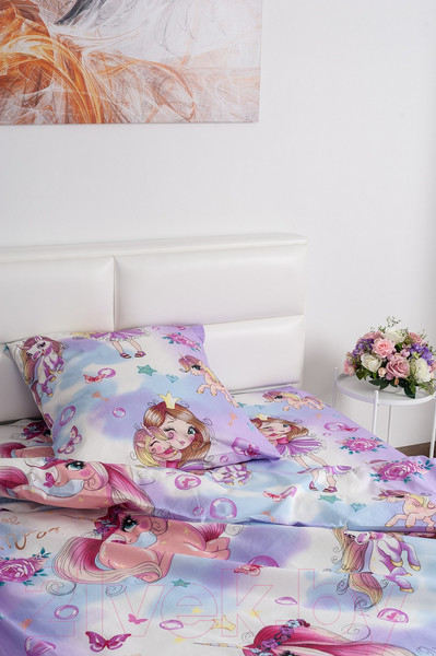 Изображение товара Комплект постельного белья Milanika Мейджик 1.5сп подростковый с наволочкой 70x70 (бязь)