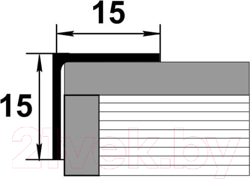 Изображение товара Уголок отделочный КТМ-2000 У1515-3 (алюминий)