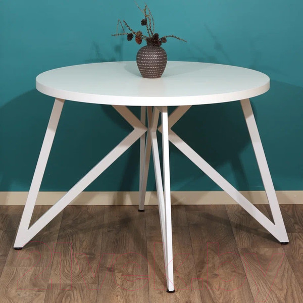 Изображение товара Обеденный стол Millwood Женева Л D110 (белый/металл белый)