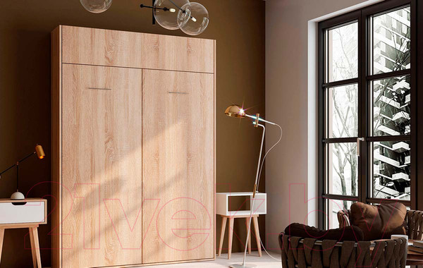 Изображение товара Шкаф-кровать трансформер Макс Стайл Dynamo 18мм 140x200 (Egger дуб бардолино натуральный Н1145 ST10)