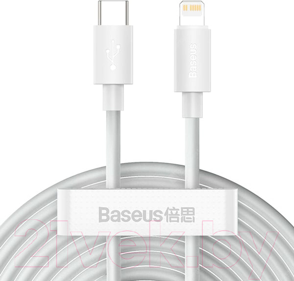 Изображение товара Кабель Baseus Simple Wisdom Data Cable Kit Type-C to iP PD 20W / TZCATLZJ-02 (1.5м, белый)