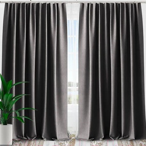 Изображение товара Шторы AMI Бархат 150x270 (2шт, темно-серый)