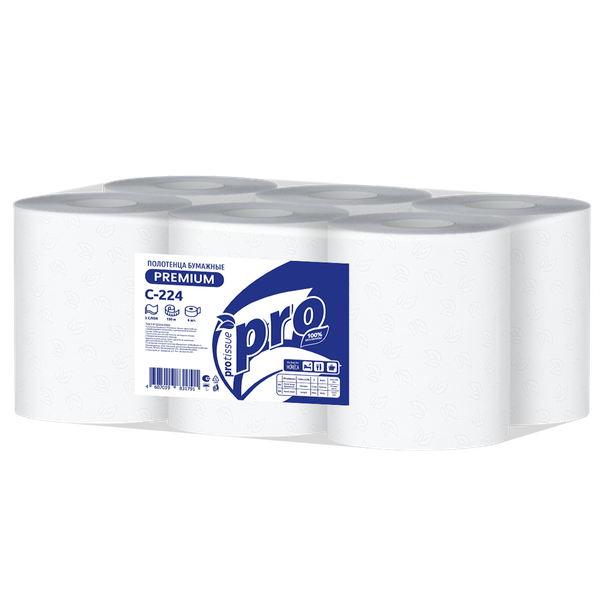 Изображение товара Бумажные полотенца PROtissue Premium 2х-слойные / С224 (150м)