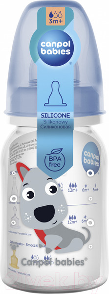 Изображение товара Бутылочка для кормления Canpol Cute Animals / 11/851 (120мл)