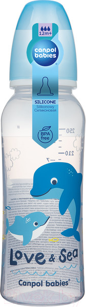Изображение товара Бутылочка для кормления Canpol Love & Sea / 59/400 (250мл)