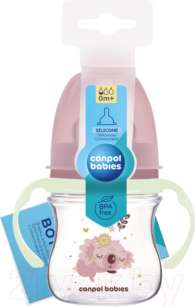 Изображение товара Бутылочка для кормления Canpol EasyStart Sleepy Koala / 35/236 (120мл, розовый)