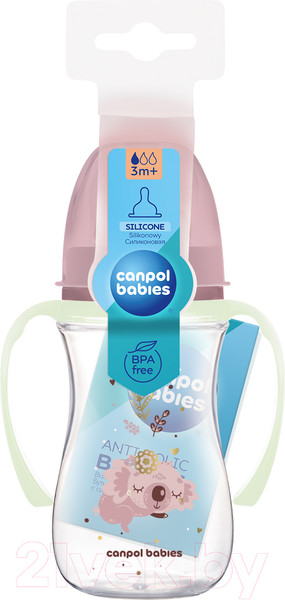 Изображение товара Бутылочка для кормления Canpol EasyStart Sleepy Koala / 35/237 (240мл, розовый)