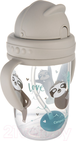 Изображение товара Поильник Canpol Exotic Animals / 56/606 (270мл, серый)