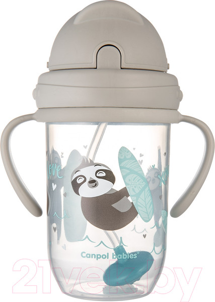 Изображение товара Поильник Canpol Exotic Animals / 56/606 (270мл, серый)
