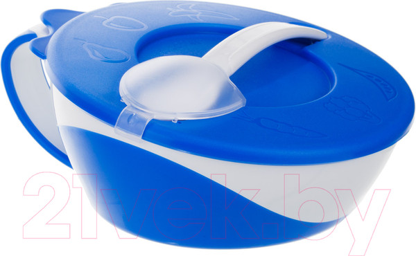 Изображение товара Набор посуды для кормления Canpol Миска с ложкой / 31/406 (350мл, синий)