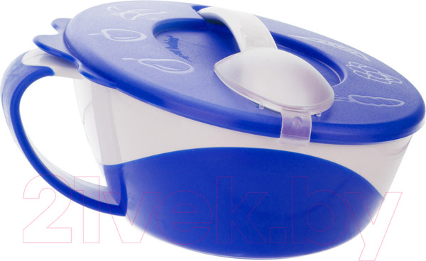 Изображение товара Набор посуды для кормления Canpol Миска с ложкой / 31/406 (350мл, синий)