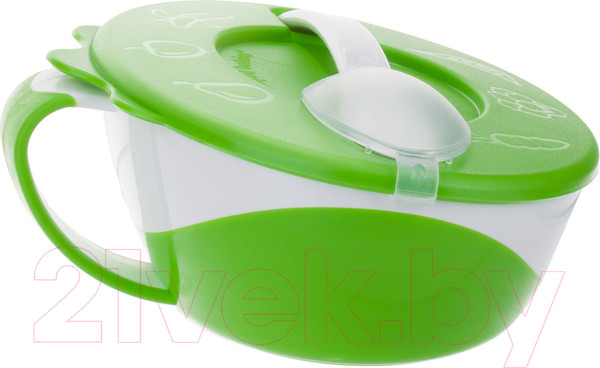 Изображение товара Набор посуды для кормления Canpol Миска с ложкой / 31/406 (350мл, зеленый )