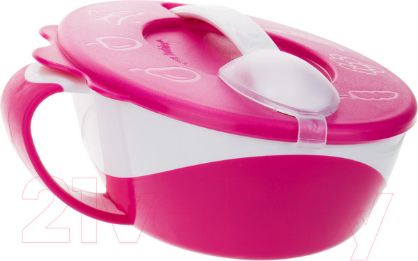 Изображение товара Набор посуды для кормления Canpol Миска с ложкой / 31/406 (350мл, розовый)