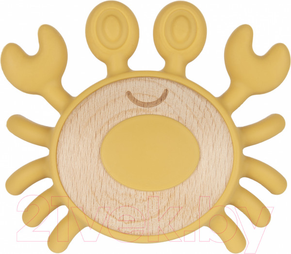 Изображение товара Прорезыватель для зубов Canpol С силиконовыми и деревянными элементами Краб / 80/306