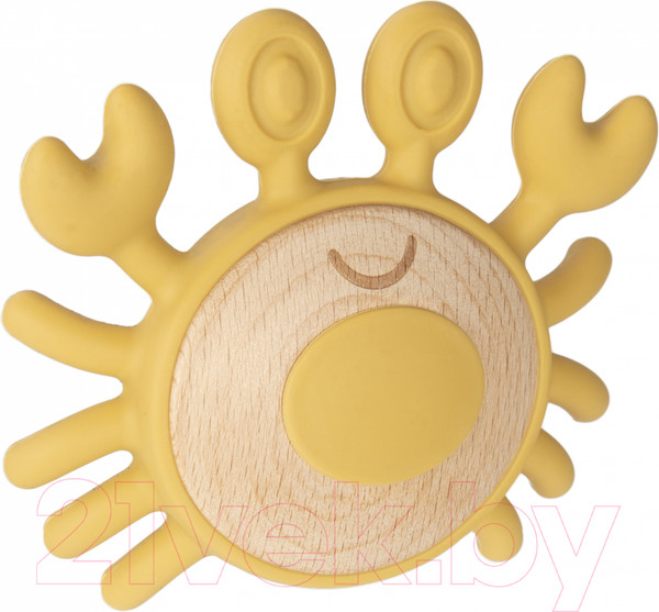 Изображение товара Прорезыватель для зубов Canpol С силиконовыми и деревянными элементами Краб / 80/306