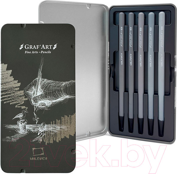 Изображение товара Набор угольных карандашей Малевичъ GrafArt Pro / 197317 (5шт)