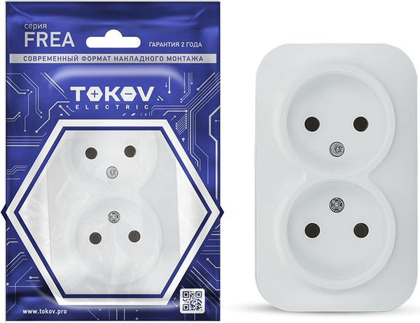 Изображение товара Розетка Tokov Electric Frea TKE-FR-R2-C01 (белый)