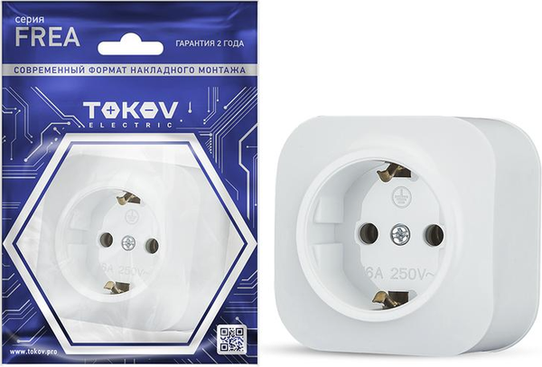 Изображение товара Розетка Tokov Electric Frea TKE-FR-R1Z-C01 (белый)