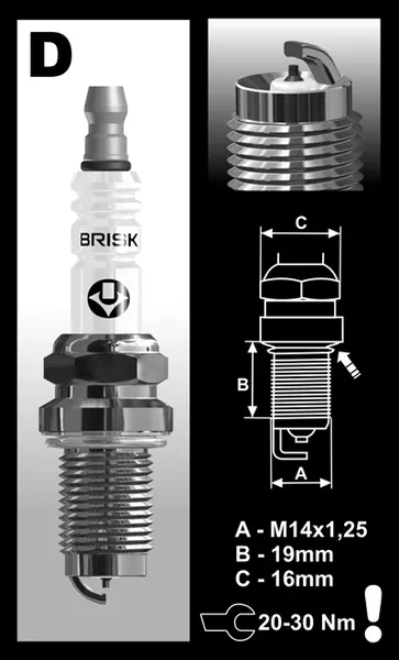 Изображение товара Свеча зажигания для авто Brisk DOR12IR
