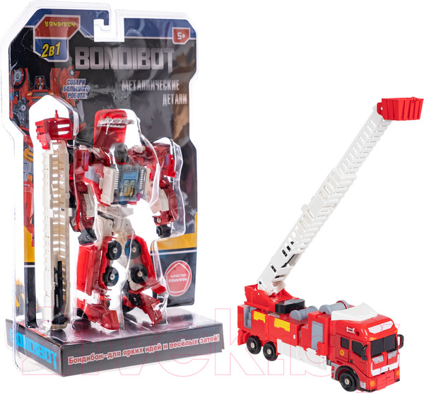 Изображение товара Робот-трансформер Bondibon Bondibot Пожарная машина с лестницей / ВВ6107 (красный)