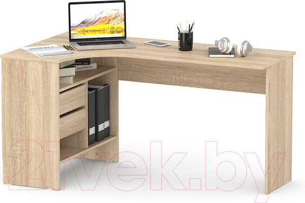 Изображение товара Компьютерный стол Сокол-Мебель СПМ-25 (левый, дуб сонома)