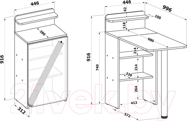 Изображение товара Письменный стол Сокол-Мебель СП-19 (дуб сонома)