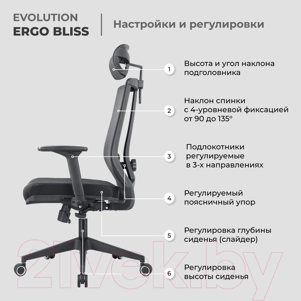 Изображение товара Кресло офисное Evolution Ergo Bliss (серый)