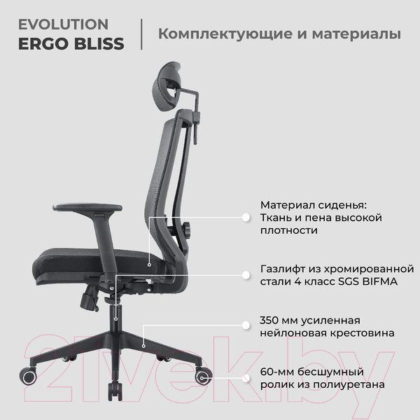 Изображение товара Кресло офисное Evolution Ergo Bliss (серый)
