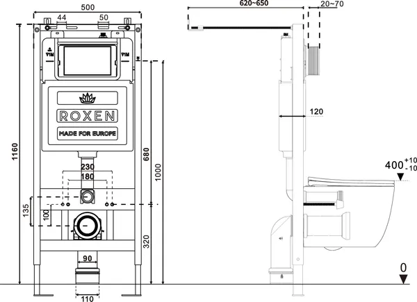 Изображение товара Инсталляция для унитаза Roxen StounFix Dual Fresh 710200