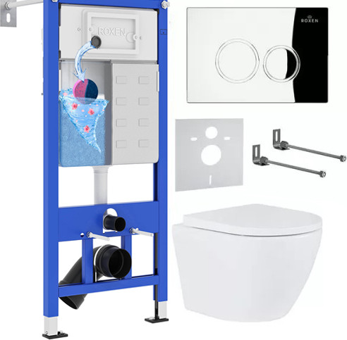 Изображение товара Унитаз подвесной с инсталляцией Roxen StounFix Dual Fresh 512989