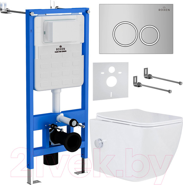 Изображение товара Унитаз подвесной с инсталляцией Roxen StounFix Slim 521082