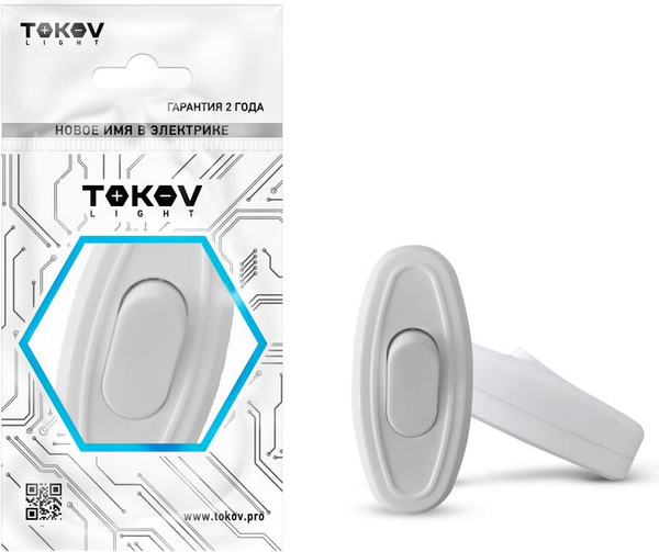 Изображение товара Выключатель для светильника Tokov Electric На шнур TKL-SW-C01 (белый)