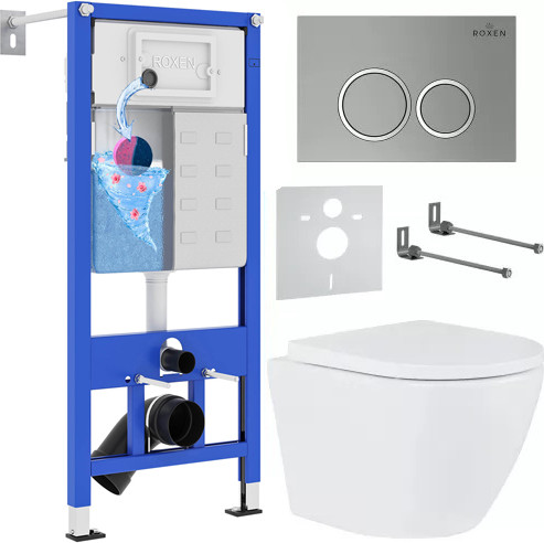 Изображение товара Унитаз подвесной с инсталляцией Roxen StounFix Dual Fresh 530326