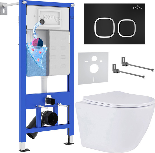 Изображение товара Унитаз подвесной с инсталляцией Roxen StounFix Dual Fresh 543169